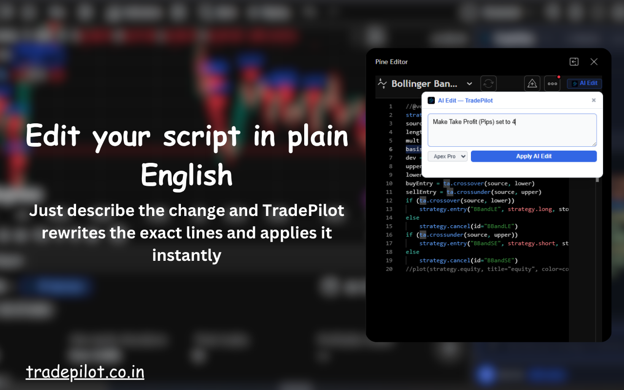 Edit Pine Script in plain English
